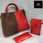 Gucci 3 Pcs Bag set dark brown red