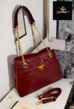 Channel Trendy Handbag for Women Maroon