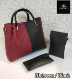 Gucci 3 Pcs Bag set mehroon black